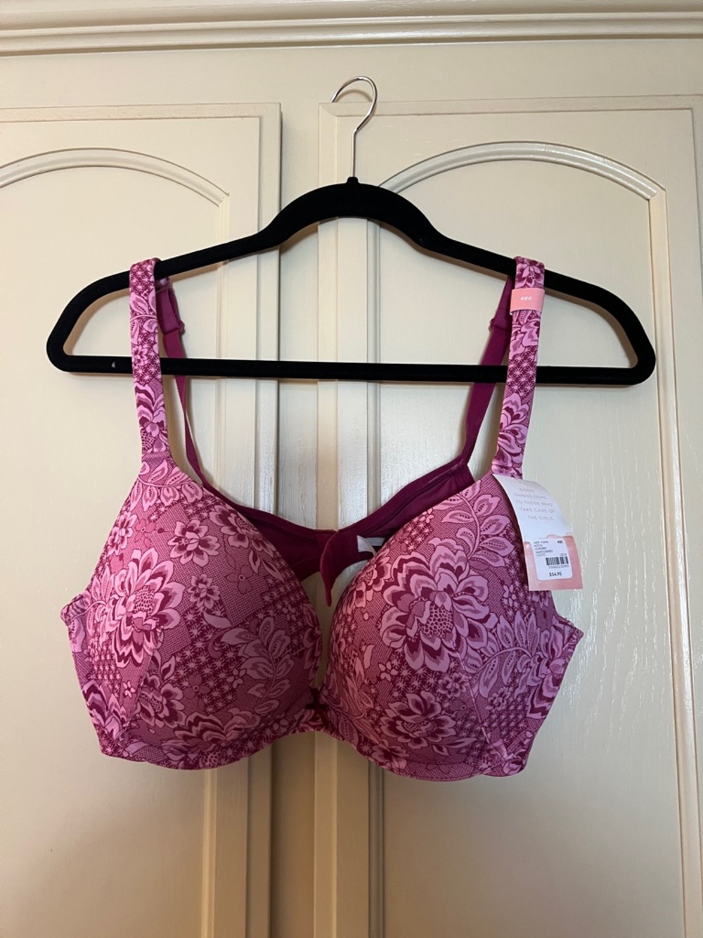 NWT cacique 40c boost plunge Women's Pink Floral Bra